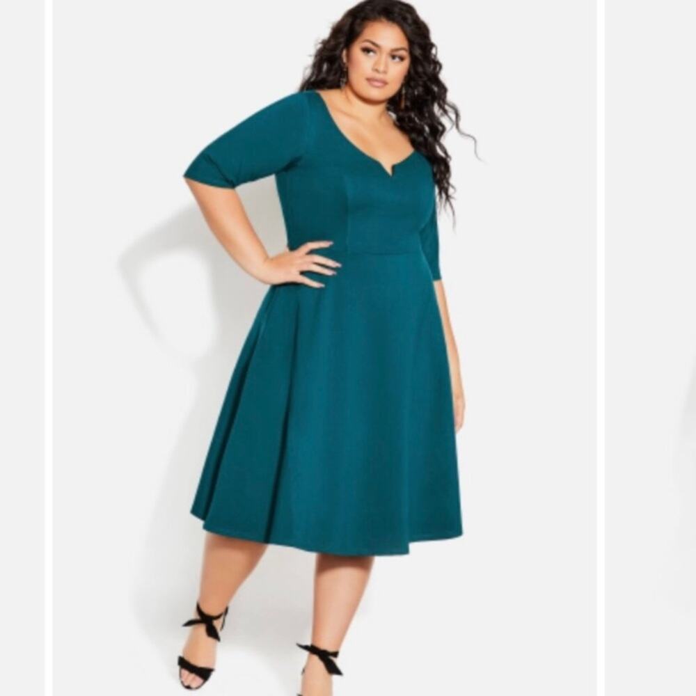 City Chic Teal Blue Cute Girl Dress Sz.M(18) NWT